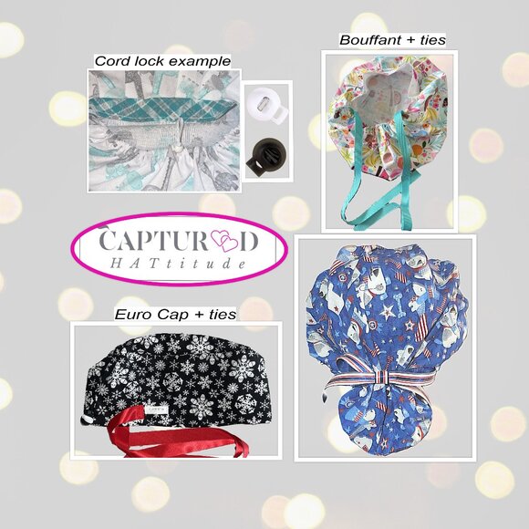 Womens Euro Scrub Cap Peace Love PTO - Handmade - Picture 6 of 8